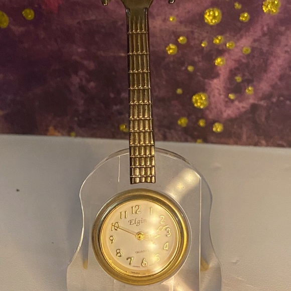 ELGIN CRYSTAL GUITAR CLOCK - Picture 2 of 2